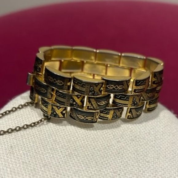 VTG DAMASCENE Spain 3-Row Link BRACELET - Picture 3 of 8